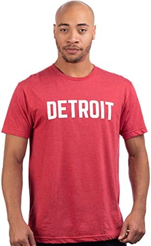 דטרויט | רטרו סיטי קלאסי אפור כחול אדום שחור דטרויטר 313 מגניב מישיגן גברים חולצת טריקו